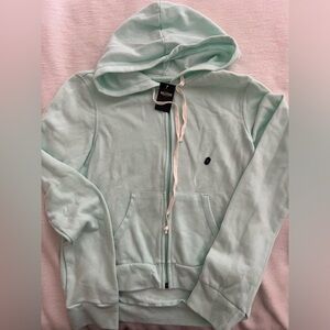Hollister soft green hoodie zip up new small